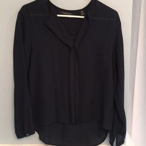 Maison Scotch navy blue long sleeve blouse